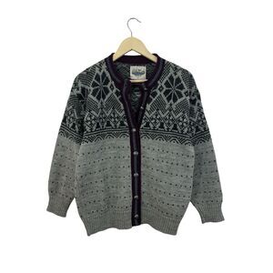 Vintage Alps Small Wool Sweater Cardigan USA Made New England Womens READ